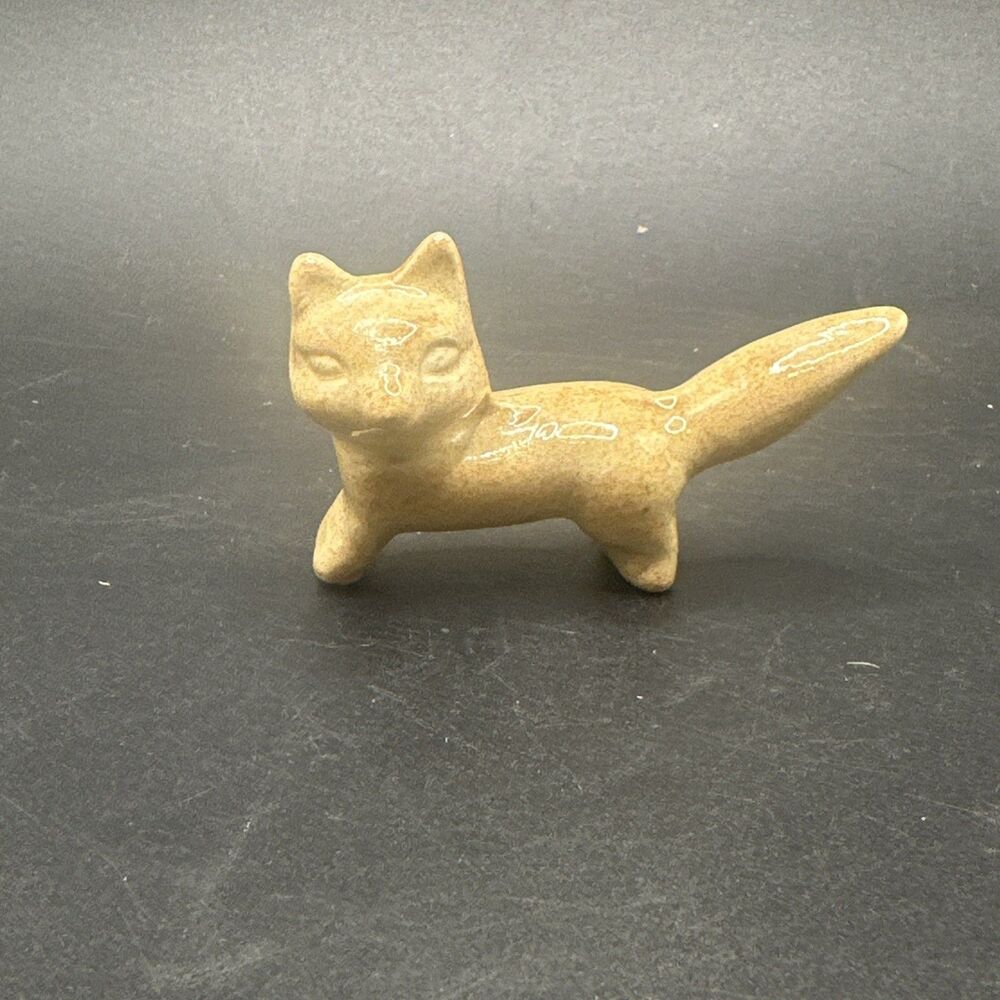 Rare Vintage Ceramic Fox Figurine Miniature Trinket
